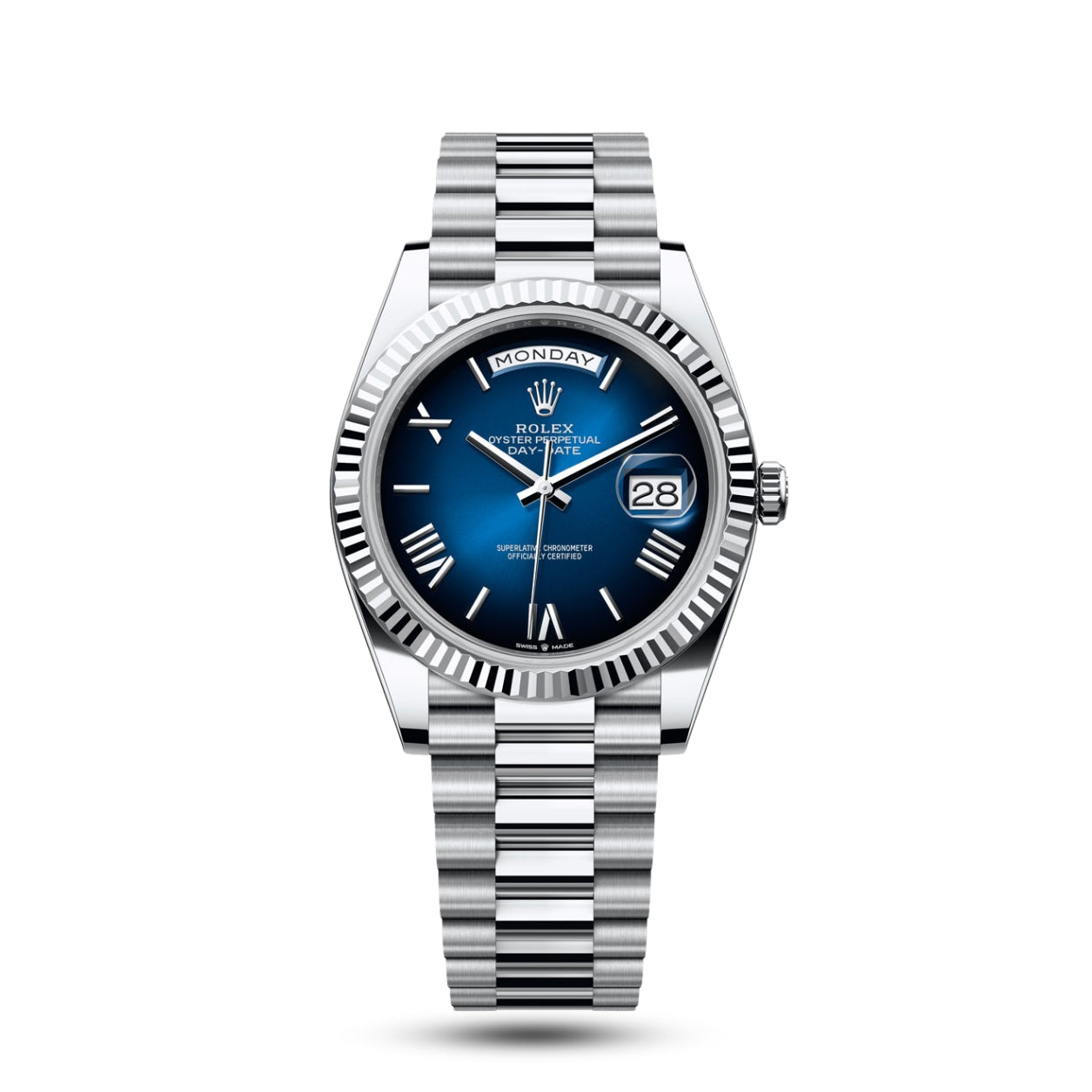 Rolex Day-Date White Gold Blue Dial