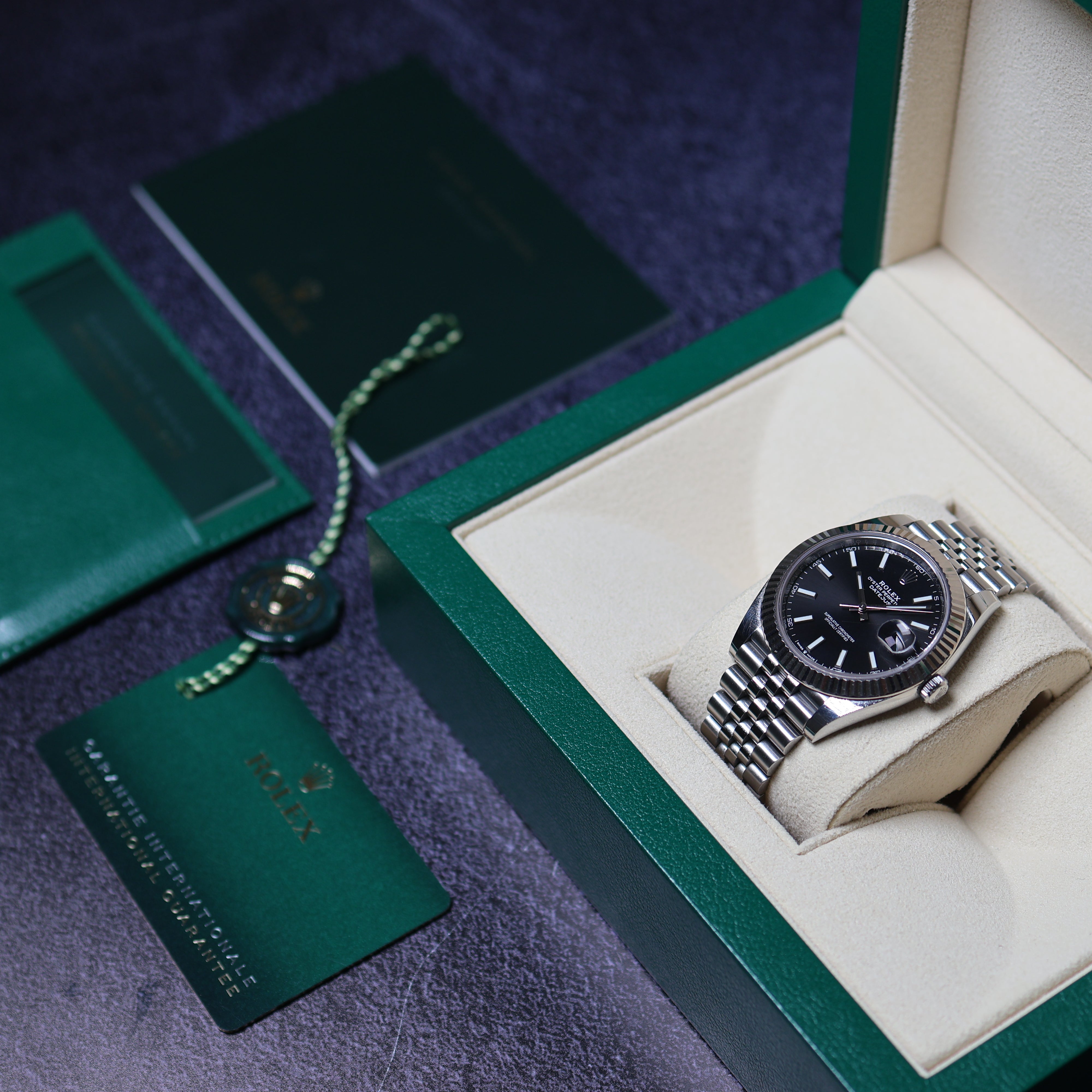 Rolex Datejust Black Dial Jubilee