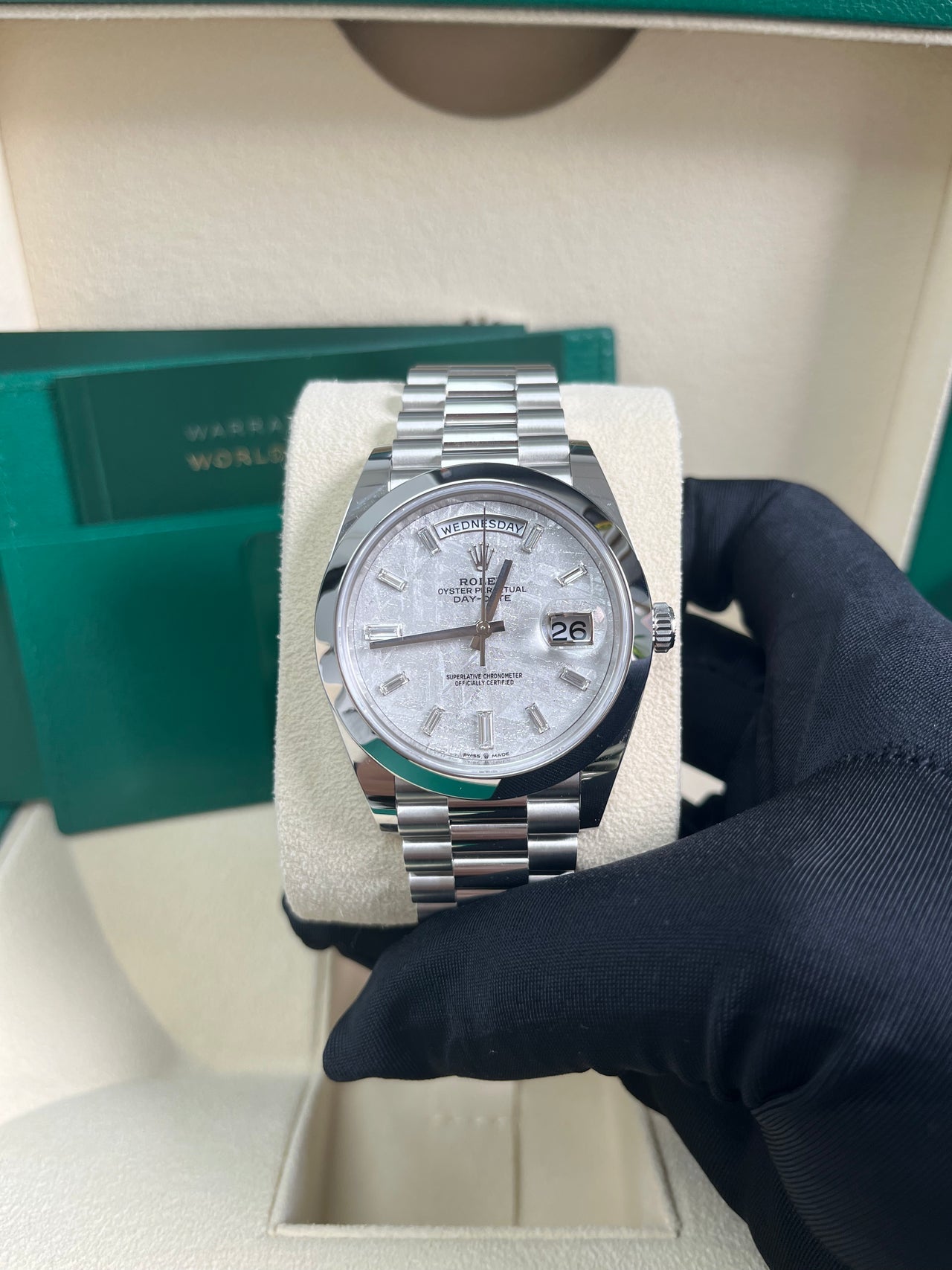 rolex day-date platinum meteorite